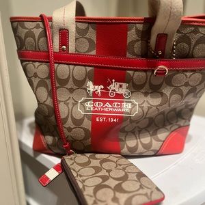 vintage Coach bag and small wallet